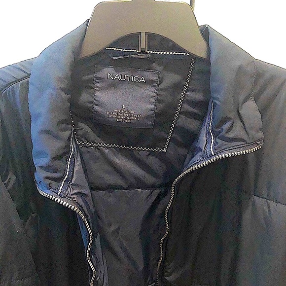 Nautica Coat Outer Shell/Inner Detachable Puffer Jacket Navy Blue/White Size L - Picture 3 of 8